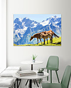 Obraz Kone a žriebä na pastvine 1615